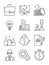 Business line icons. Money finance starting startup strategy team vector symbols isolated