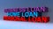 Business loan home loan personal loan on blue