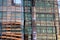 business lockdown glass facades Offices building abstract reflections in La defense Paris business district