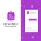 Business Logo for Algorithm, process, scheme, work, workflow. Vertical Purple Business / Visiting Card template. Creative