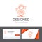 Business logo template for abilities, development, Female, global, online. Orange Visiting Cards with Brand logo template