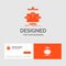 Business logo template for Algorithm, chart, data, diagram, flow. Orange Visiting Cards with Brand logo template