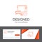 Business logo template for audio, card, external, interface, sound. Orange Visiting Cards with Brand logo template