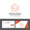 Business logo template for Automation, home, house, smart, network. Orange Visiting Cards with Brand logo template