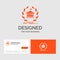 Business logo template for bank, banking, online, university, building, education. Orange Visiting Cards with Brand logo template