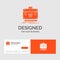 Business logo template for briefcase, business, financial, management, portfolio. Orange Visiting Cards with Brand logo template