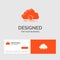 Business logo template for cloud, syncing, sync, data, synchronization. Orange Visiting Cards with Brand logo template