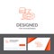 Business logo template for Console, game, gaming, playstation, play. Orange Visiting Cards with Brand logo template