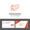 Business logo template for Disc, online, game, publish, publishing. Orange Visiting Cards with Brand logo template