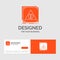 Business logo template for Error, Application, Denied, server, alert. Orange Visiting Cards with Brand logo template