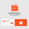 Business logo template for fraud, internet, login, password, theft. Orange Visiting Cards with Brand logo template