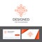 Business logo template for Function, instruction, logic, operation, meeting. Orange Visiting Cards with Brand logo template