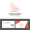 Business logo template for game, gamepad, joystick, play, playstation. Orange Visiting Cards with Brand logo template