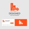 Business logo template for game, gamepad, joystick, play, playstation. Orange Visiting Cards with Brand logo template