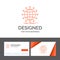 Business logo template for globe, network, arrow, news, worldwide. Orange Visiting Cards with Brand logo template