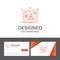 Business logo template for interface, website, user, layout, design. Orange Visiting Cards with Brand logo template