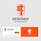 Business logo template for measure, caliper, calipers, physics, measurement. Orange Visiting Cards with Brand logo template