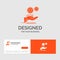 Business logo template for solution, hand, idea, gear, services. Orange Visiting Cards with Brand logo template