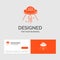 Business logo template for space ship, space, ship, rocket, alien. Orange Visiting Cards with Brand logo template
