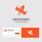 Business logo template for spacecraft, spaceship, ship, space, alien. Orange Visiting Cards with Brand logo template