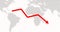 Business loss due to covid. growth down arrow. Business graph showing growth down. business loss concept 4k video