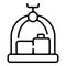Business luggage trolley icon outline vector. Hotel suitcase