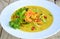 Business lunch-Shrimp curry in yellow gravy