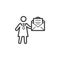 Business mail receiving line icon