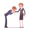 Business male and female hand kiss gesture