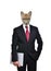 Business man with animal head isolated