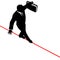 Business Man Balance Risk Tightrope from Above