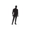 Business Man Black Silhouette Standing Full Length Over White Background