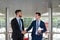 Business Man Boss Hand Shake Welcome Gesture, Businessman Handshake Sign Up Contract Modern Office