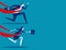 Business man, business woman successful in a finishing line. Concept business vector illustratio, Business character set