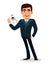 Business man cartoon character in formal suit