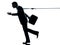 Business man catched by lasso rope silhouette