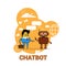 Business Man Chatting With Chatbot Icon Chatter Bot Robot Support Modern Technology Concept