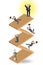 Business man cheer on top of stairs and someone falling down, , illustration