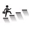 Business man climb stairs over white background