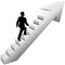Business man climb stairs success