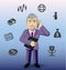 Business man clip art and icon business