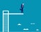 Business Man On Diving Board. Concept business vector