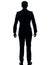 Business man hands in pocket silhouette