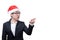 Business man has angry and upset with Christmas festival themes