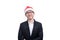 Business man has happy and smiling with Christmas festival theme