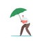 Business Man Holding Umbrella. Concept of Rain, Autumn Weather, Insurance Protection, Cyber Attack Security, Investment