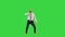 Business man in a horse mask dancing on a Green Screen, Chroma Key.