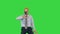 Business man in a horse mask dancing on a Green Screen, Chroma Key.