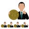 Business man is presenting the Yuan Coin.For business concept as investor or currency trader