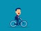 Business man ride bicycle. Concept cute business vector illustration, Transportation